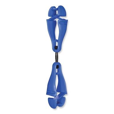 Ergodyne 19417 Squids 3420 Dual Clip Swivel Glove Clip Holder, 1 x 0.6 x 5.5, Acetal Copolymer, Blue, Ships in 1-3 Business Days EGO19417