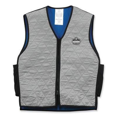Ergodyne 12546 Chill-Its 6665 Embedded Polymer Cooling Vest with Zipper, Nylon/Polymer, 2X-Large, Gray, Ships in 1-3 Business Days