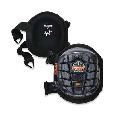 Ergodyne 18455 ProFlex 355 Injected Gel Knee Pads, Short Cap, Buckle Closure, One Size Fits Most, Black, Pair, Ships in 1-3 Business Days - 1 Pair EGO
