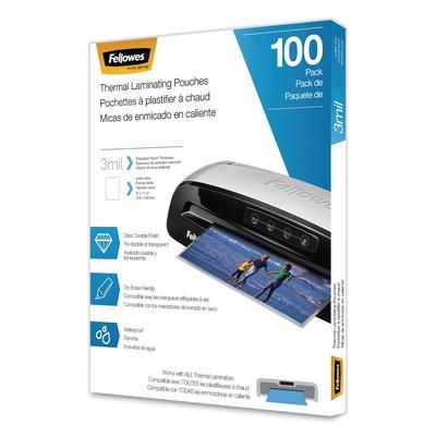 Fellowes 5743301 Laminating Pouches, 3 mil, 9" x 11.5", Gloss Clear, 100/Pack - Pack of 100