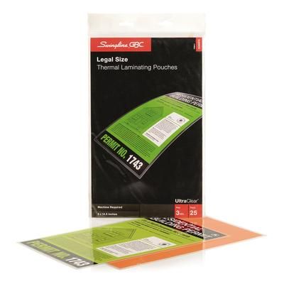 GBC® 3200578 UltraClear Thermal Laminating Pouches, 3 mil, 9" x 14.5", Gloss Clear, 25/Pack - Pack of 25 GBC3200578