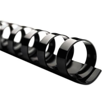 GBC® 40-000-68 CombBind Standard Spines, 1/2" Diameter, 90 Sheet Capacity, Black, 100/Box - Box of 100