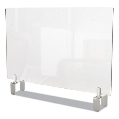 Ghent MFG PEC2442A Clear Partition Extender with Attached Clamp, 42 x 3.88 x 24, Thermoplastic Sheeting
