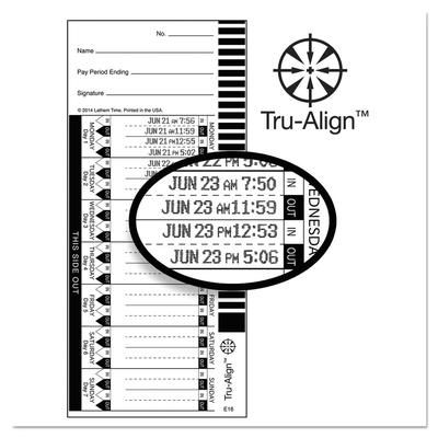 Lathem Time E16100 Time Card for Lathem Model 1600E - Pack of 100 LTHE16100
