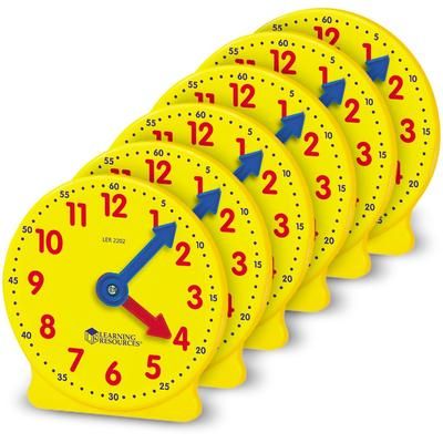 Learning Resources LER2202 Classroom Clock Kit , Additional Set - Set of 6 LRNLER2202