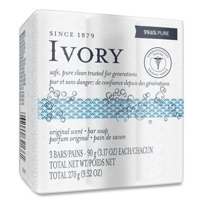 Ivory 12364 Bar Soap, 3 pack, 3.1 oz. each, 24/Case, 72 Total - Case of 72 PGC12364