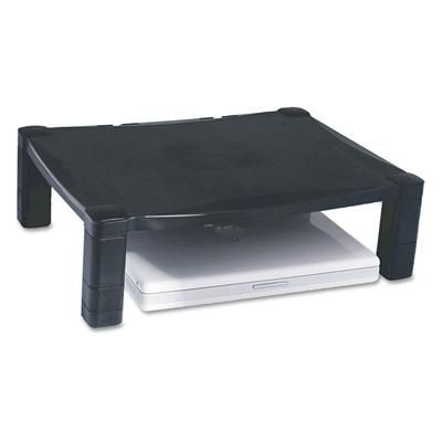 Kantek MS400 Single Level Height-Adjustable Stand, 17 x 13 1/4 x 3 to 6 1/2, Black KTKMS400