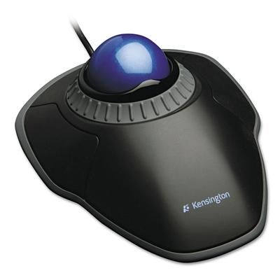 Kensington 72337 Orbit Trackball with Scroll Ring, USB 2.0, Left/Right Hand Use, Black/Blue KMW72337