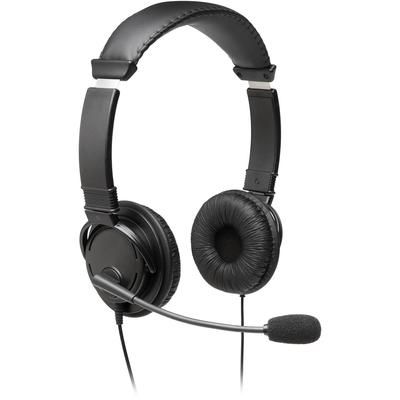 Kensington 97603 Headphones, W/ Mic, Hi-Fi, 7-9/10"Wx11-1/5"Lx2-4/5"H, Bk KMW97603