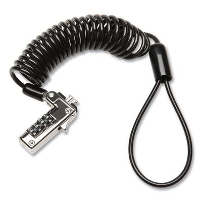 Kensington K60625WW Slim Portable Combination Lock for Standard Slot, 6 ft Carbon Steel Cable, Black/Silver KMWK60625WW