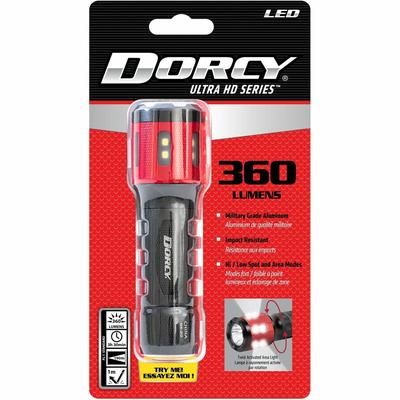 Life+Gear® 414347 Flashlight, 360 Lumen, 1-1/2"Wx1-1/2"Lx5-1/10"H, Black/Red DCY414347
