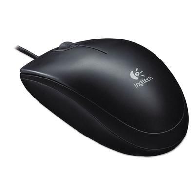 Logitech 910001439 B100 Optical USB Mouse, USB 2.0, Left/Right Hand Use, Black LOG910001439