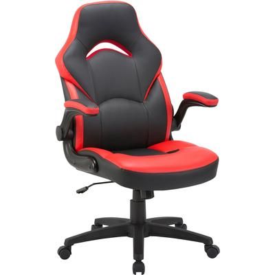 Lorell 84387 Chair, Gaming, High-Back, 20-1/2"Wx28"Lx47-1/2"H, Red/Black LLR84387