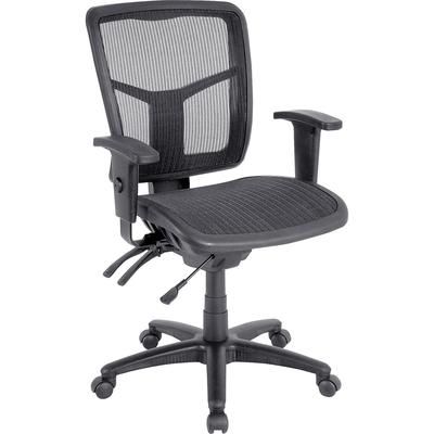 Lorell 86904 Mesh Swivel Midback Chair, 25-1/4" x 23-1/2" x 40-1/2", BKSR LLR86904