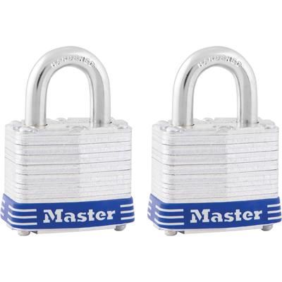Master Lock Company 3-T 2 Match Hi Security Padlocks, Keyed Alike, Cylinder Protection - Pack of 2 MLK3T