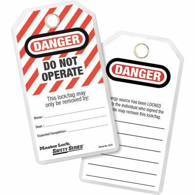 Master Lock Company 497A Lockout Tags, " Danger-Do Not Operate", 3" x 5-3/4" - Pack of 12