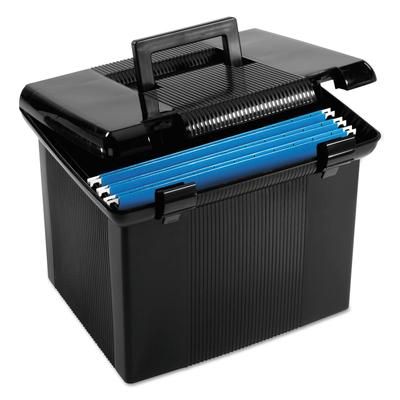 Pendaflex 41742 Portable File Boxes, Letter Files, 13.88" x 14" x 11.13", Black ESS41742