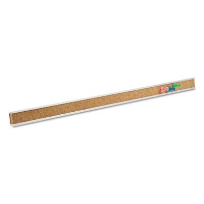 Quartet 2006 Bulletin Bar I Natural Cork Bulletin, 48 x 1, Brown, Silver Aluminum Frame QRT2006