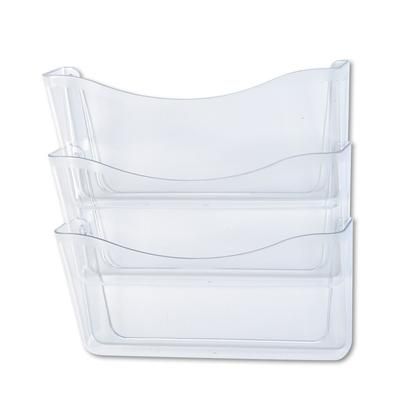 Rubbermaid 65976 Unbreakable Wall Files, 3 Sections, A4/Letter Size, 13.75" x 3.13" x 29.38", Clear RUB65976