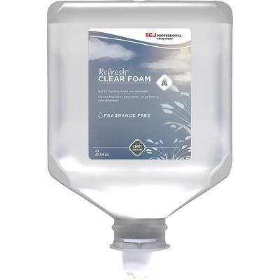 SC Johnson Professional® 296585WHI Refresh Clear FOAM Hand Soap Refill, 67.6 fl oz (2 L), Dirt Remover, Kill Germs, Hand, School, Education, Clear SJ
