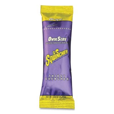 Sqwincher 060904GR Thirst Quencher QwikServ Electrolyte Replacement Drink Mix, Grape, 1.26 oz Packet, 8/Pack - Pack of 8 SQW060904GR