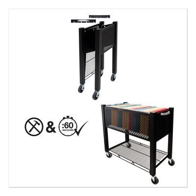 Vertiflex Products VF53000 InstaCart File Cart, 14.25w x 28.5d x 27.75h, Black VRTVF53000