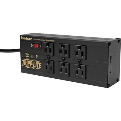 Tripp Lite IBAR6ULTRAUS Surge Protector, 6-Outlet, 8-7/10"Wx3-3/5"Dx2-1/2"H, Black