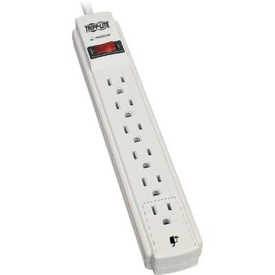 Tripp Lite TLP608 Surge Protector, 6-Outlet, 8'Cord, 1-9/10"Wx1-1/5"Dx10-4/5"H TRPTLP608