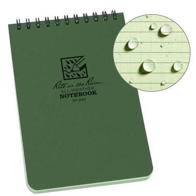 Rite in the Rain 4in x 6in Top Spiral Notebooks - Green