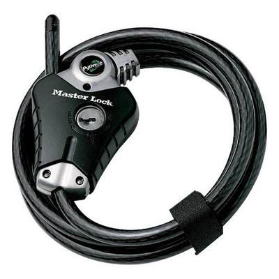 Master Lock Python Adjustable Locking Cable - 6ft x 3/8in Black - Black