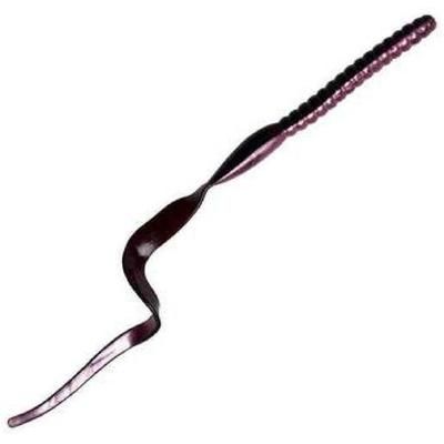 Yum Ribbontail Soft Worm - Green Pumpkin/Purple Flake