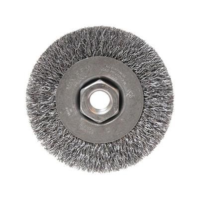 Anchor Brand Light Duty Crimped Wheel Brushes, 4 D x 1/2 W, 0.014 Carbon Steel, 5/8" - 11 UNC (102-BW-450)