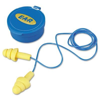 3M E-A-R UltraFit Multi-Use Earplugs, Corded, 25NRR, Yellow/Blue, 50 Pairs (MMM3404002) (247-340-4002)