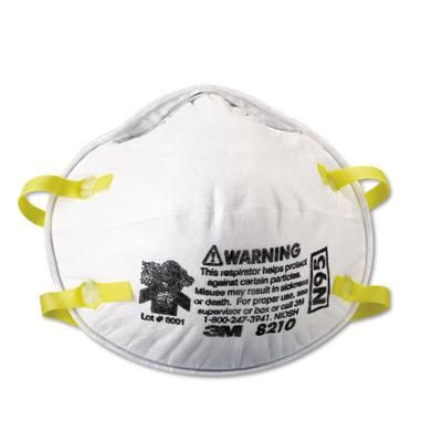 3M Lightweight Particulate Respirator 8210, N95, 20/Box (MMM8210) (MMM8210)