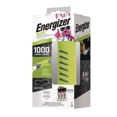 Energizer Pro Series Handheld High CRI Flashlight, Rechargeable Lithium Ion/6 AAA Batteries Included, Gray/Green (EVEENYPHH62)