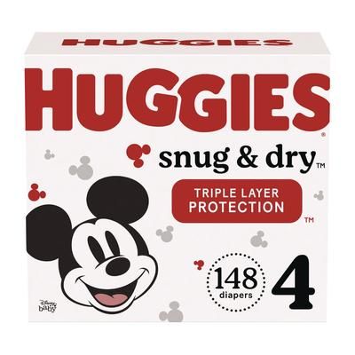 Huggies Snug and Dry Diapers, Size 4, 22 lbs to 37 lbs, 148/Carton (KCC51518)