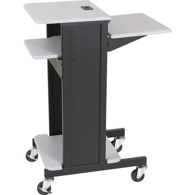 MooreCoTM Adjustable Presentation Cart, 18w x 30d x 40.25h, Black Powder Coated Steel (BLT89759)