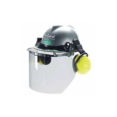 MSA V-Gard(R) Visor Frame for General Purposes, For All MSA Slotted Caps, Black/Green, Debris Control Sold Separately (454-10115730)