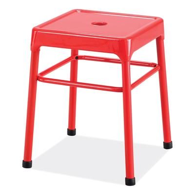 Safco Steel GuestBistro Stool, Backless, Supports Up to 250 lb, 18" Seat Height, Red Seat, Red Base (SAF6604RD)