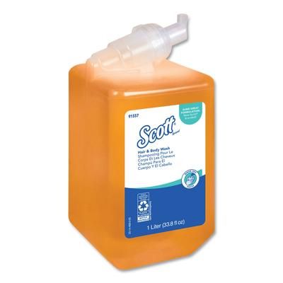 Scott Essential Hair and Body Wash, Citrus Floral, 1 L Bottle, 6/Carton (KCC91557)