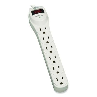 Tripp Lite TLP602 Surge Suppressor, 6 Outlets, 2 ft Cord, 180 Joules, Light Gray 807900
