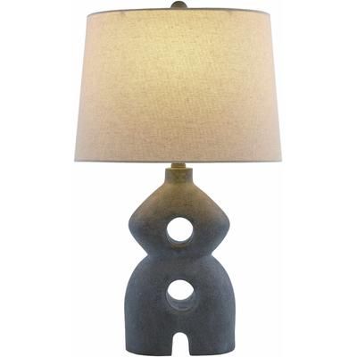 Gronsveld 25"H x 10"W x 15"D Rustic Black/White/Metallic - Nickel/Translucent Table Lamp - Boutique Rugs