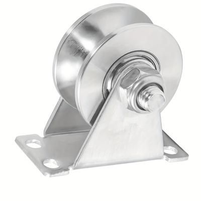 TEMU 1pcs U Type Pulley Block, Heavy Duty Stainless Steel Wheel Pulley, Swivel Lifting Rope, For Track Rail Sliding Sate Gym Pulley System With Bracket, Capacity 400 Lb
