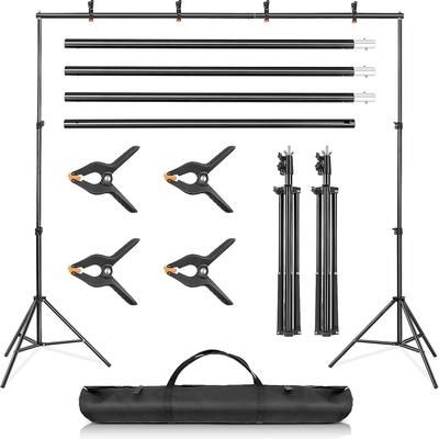 TEMU Professional 2 (6.5 9.8ft) Adjustable Backdrop Stand Kit For Photo And Video Studio - Background Support System With Carrying Bag And 4 Clamps