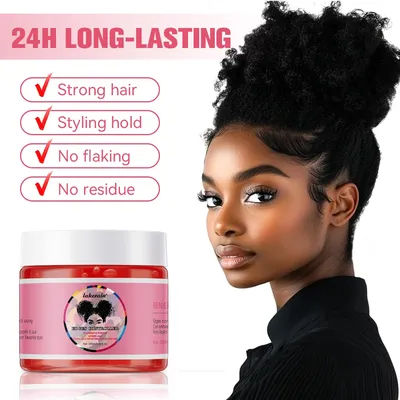 Strong Edge Control Hair Gel Thick Edges Wax Styling Gel Non-Greasy Non-Flaking No White Cast Long Lasting Supports All Hair Typ