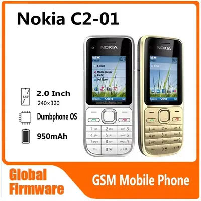 Nokia C2 C2-01 GSM Mobile Phone English&Hebrew Keyboard Support The Logo on Button Unlocked 2G 3G Cellphone used phone