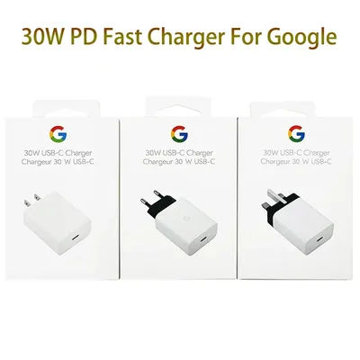 EU/US/UK 30W USB-C Charger for Google Pixel 9 Pro XL 8 7 6 4 Pro 8A 7A 6A 5A PD Fast Wall Charging