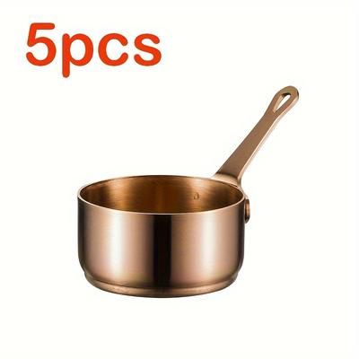 TEMU 5-piece Set Sus304 Stainless Steel Sauce Cups With Handle, Commercial Grade Dipping Bowls, Condiment Cups For Restaurant, Steak Sauce Serving Containers, Creative Tomato Sauce Cups For Dining