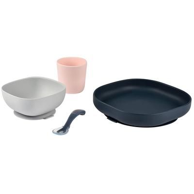 BEABA 4-Piece Silicone Dinner Set - Midnight