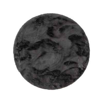 Tappeto di pelliccia sintetica antracite ø 120 rotondo